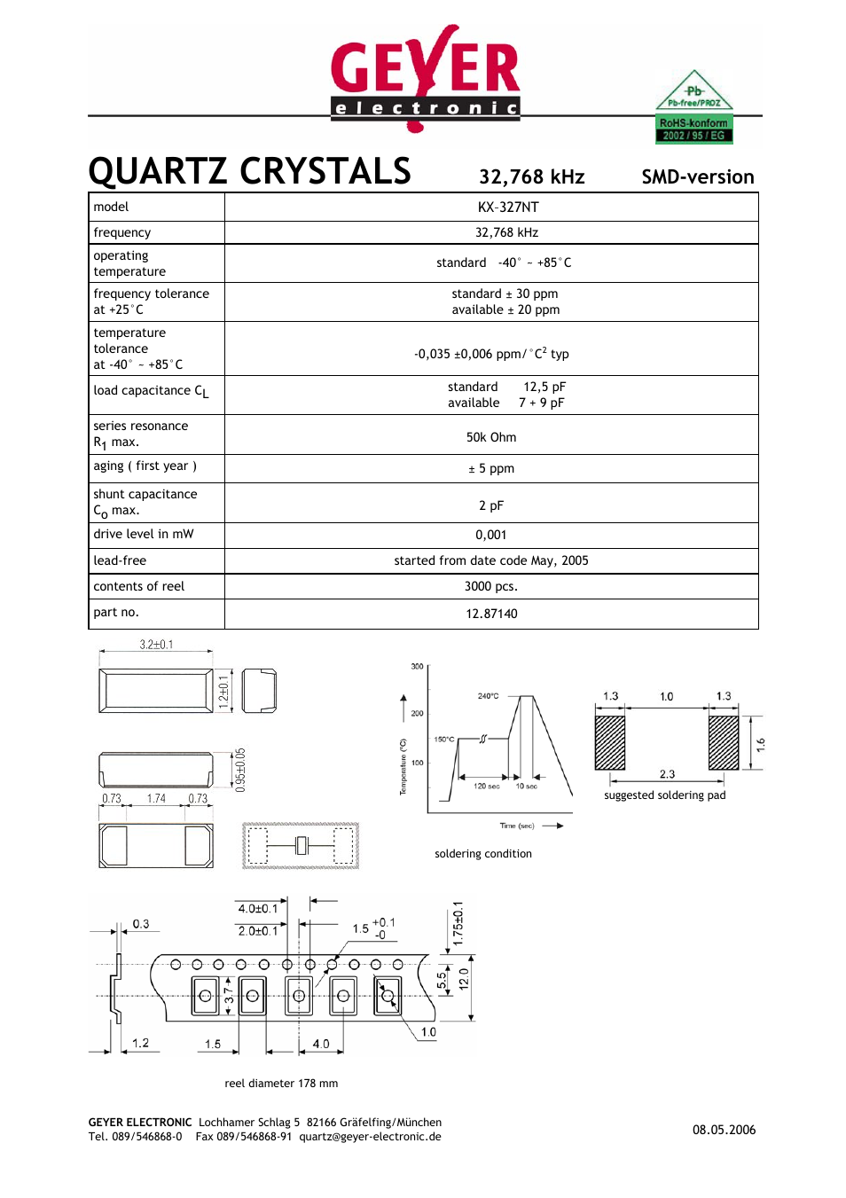 Rainbow Electronics KX-327 NT User Manual | 1 page