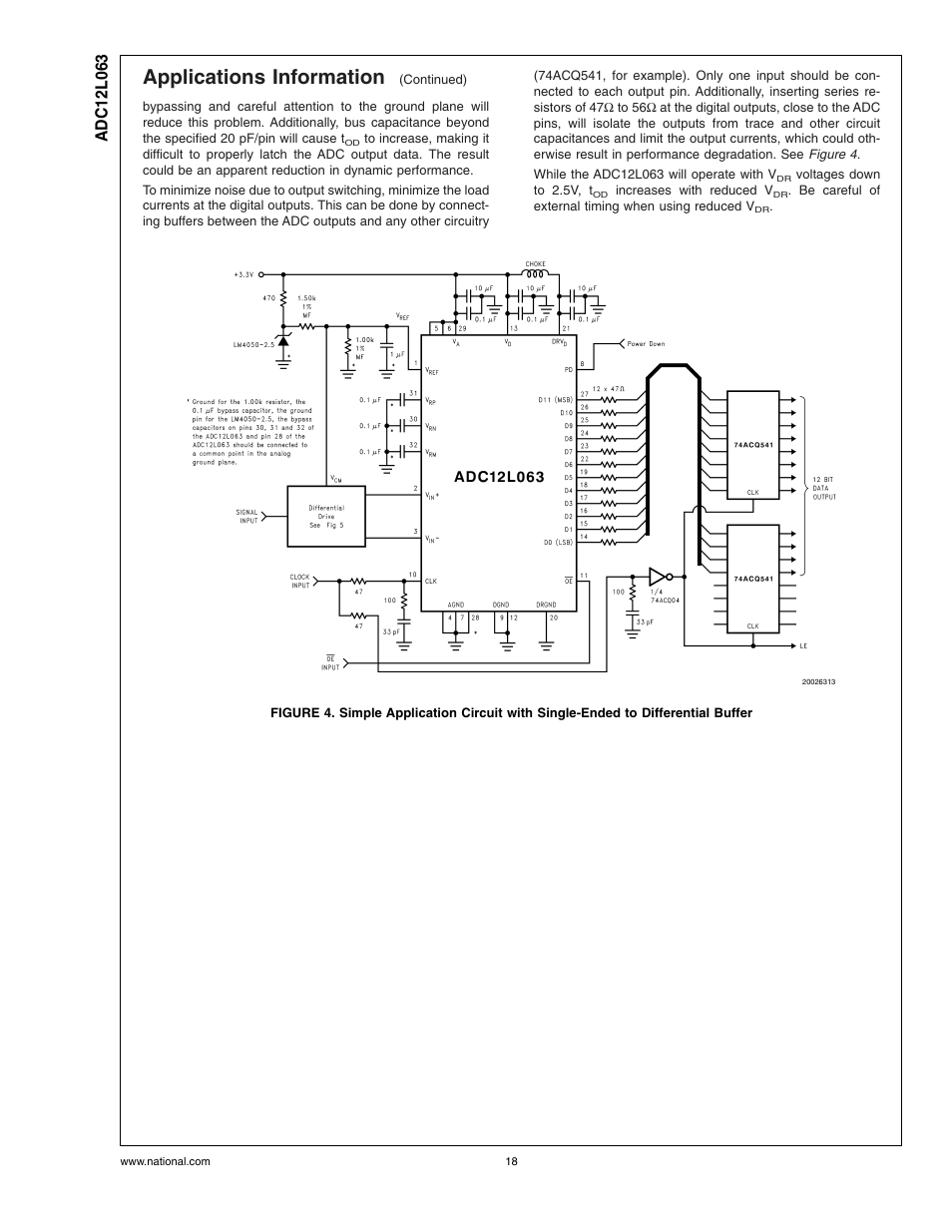 Figure 4, Applications information | Rainbow Electronics ADC12L063 User Manual | Page 18 / 22