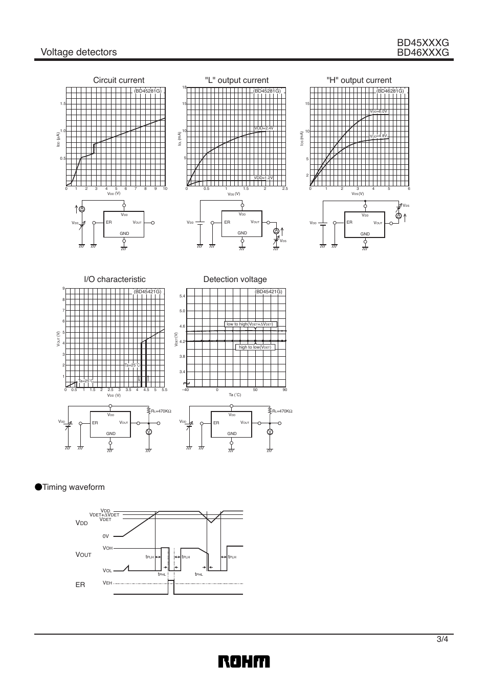 Voltage detectors bd45xxxg bd46xxxg, Timing waveform | Rainbow Electronics BD46232G User Manual | Page 3 / 5