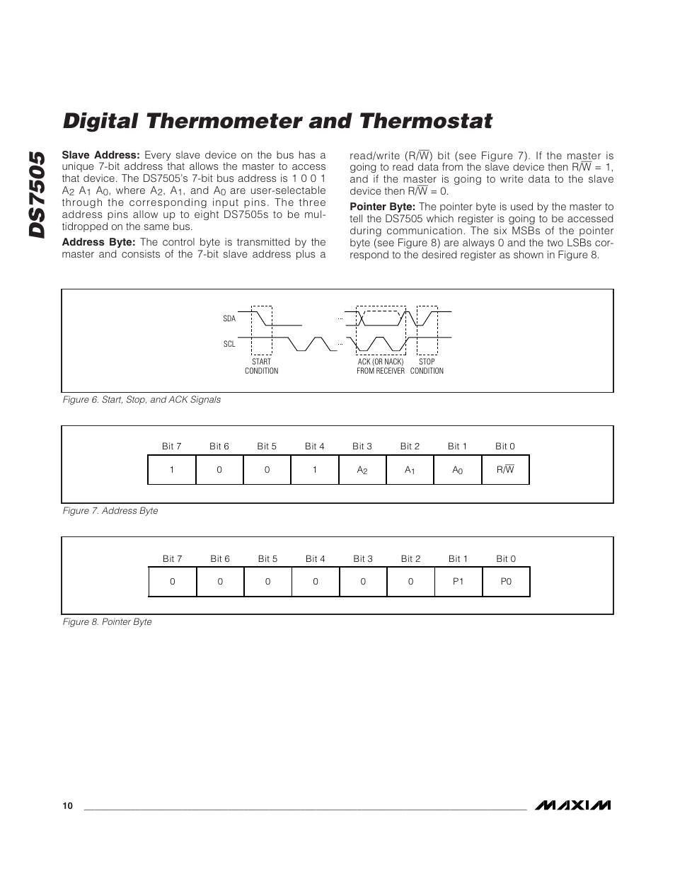 Ds7505, Digital thermometer and thermostat | Rainbow Electronics DS7505 User Manual | Page 10 / 14