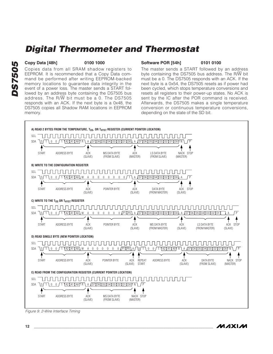 Ds7505, Digital thermometer and thermostat | Rainbow Electronics DS7505 User Manual | Page 12 / 14