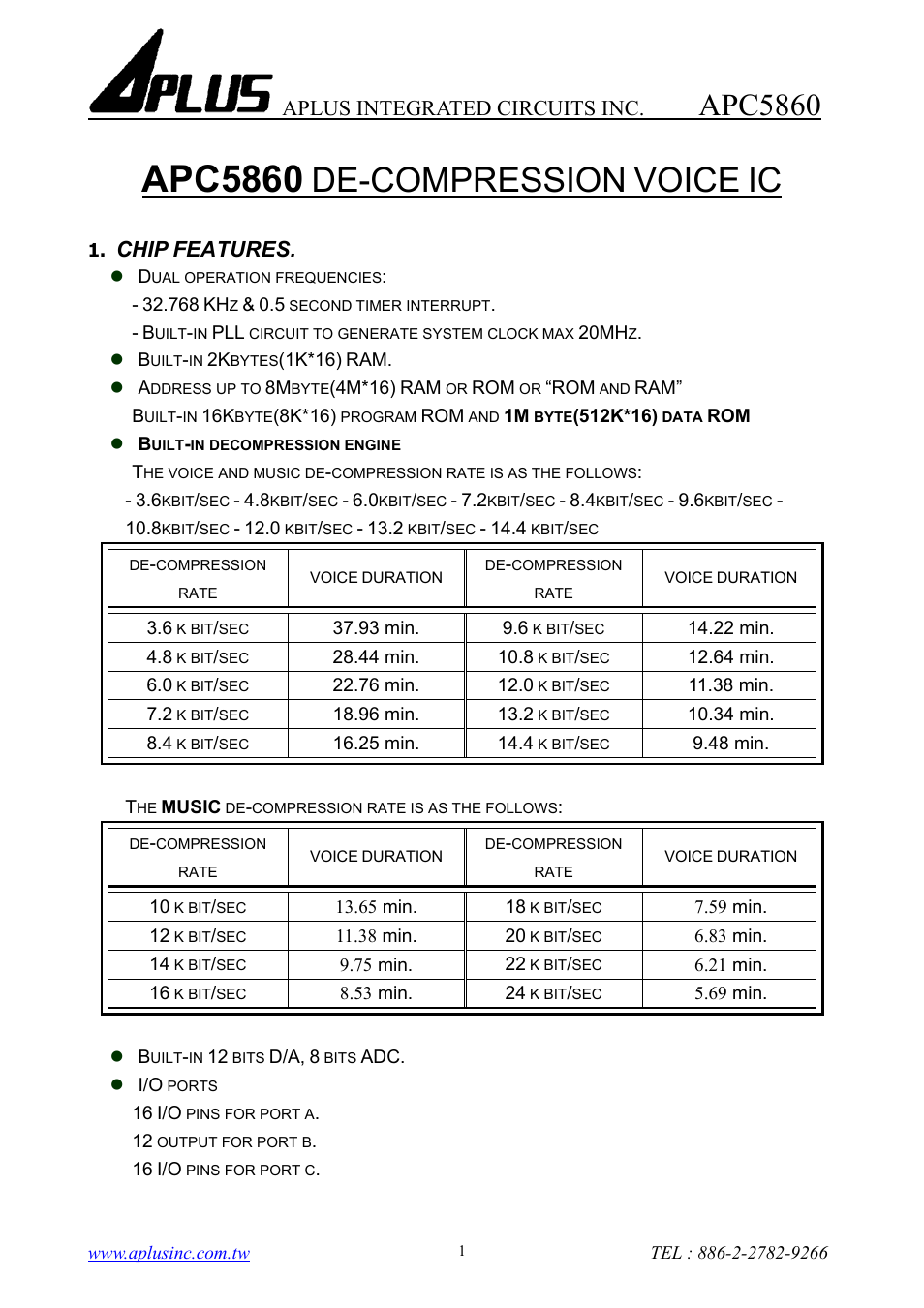 Rainbow Electronics APC5860 User Manual | 10 pages