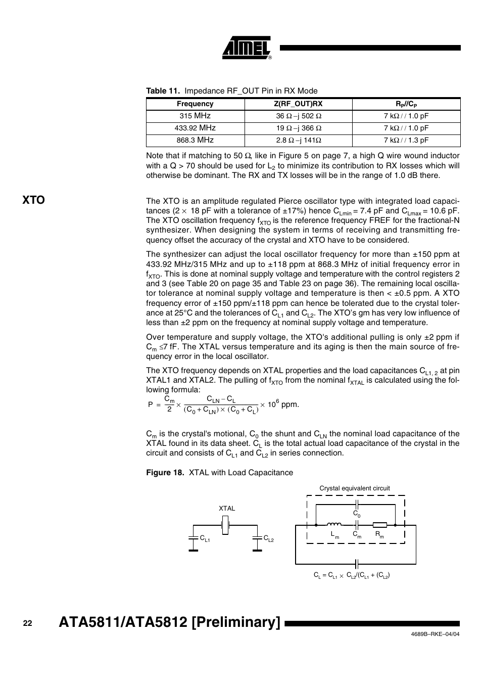 Rainbow Electronics ATA5812 User Manual | Page 22 / 90