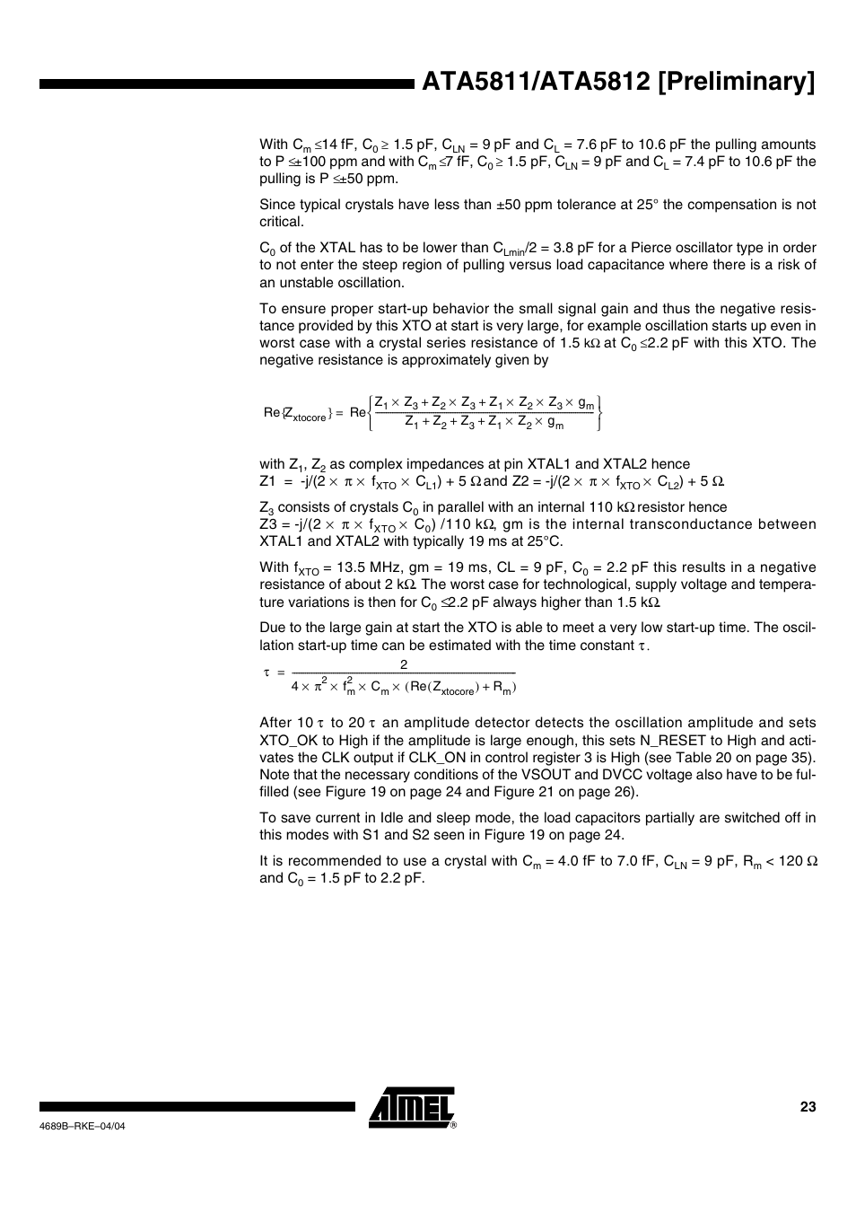 Rainbow Electronics ATA5812 User Manual | Page 23 / 90
