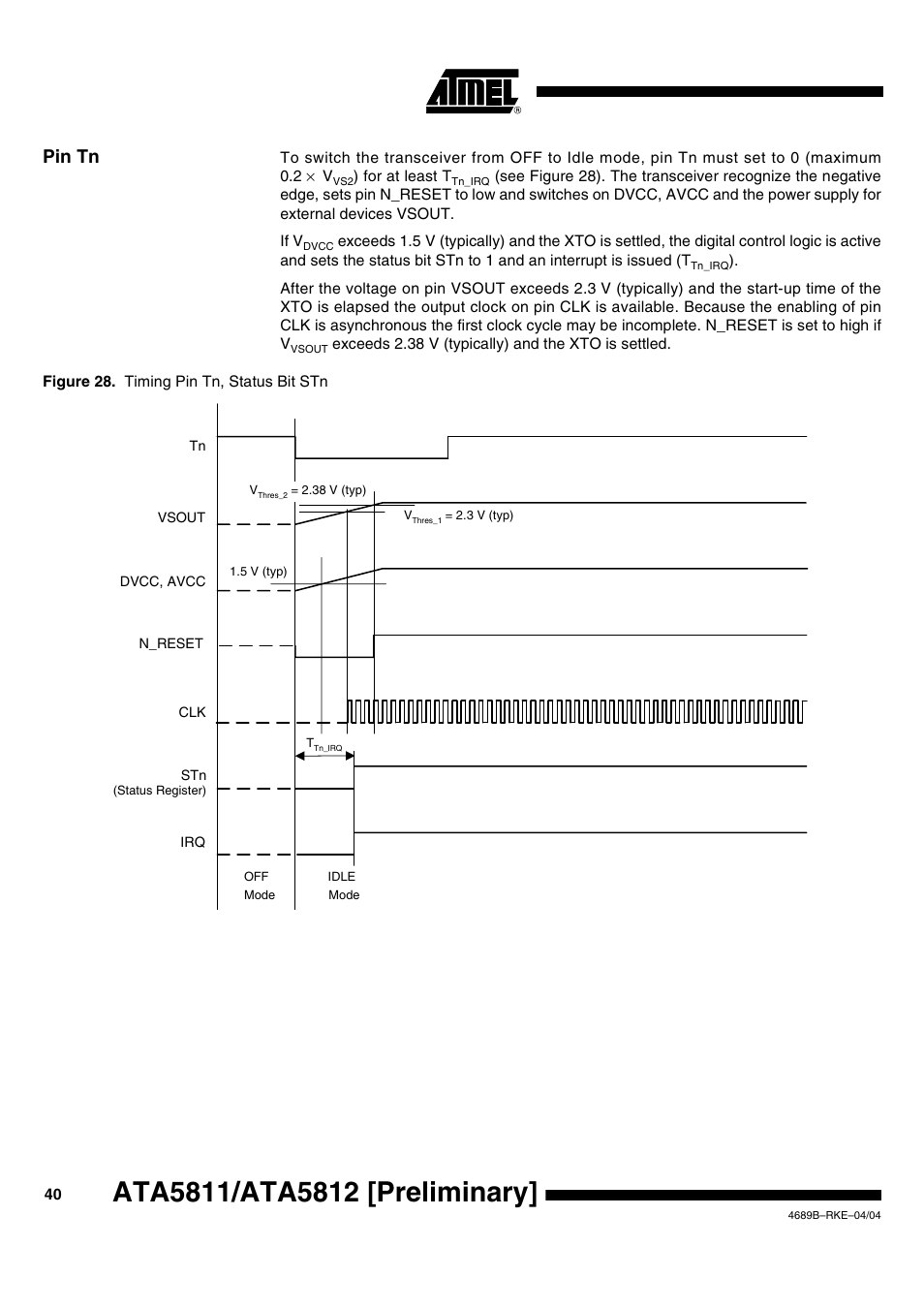 Pin tn | Rainbow Electronics ATA5812 User Manual | Page 40 / 90
