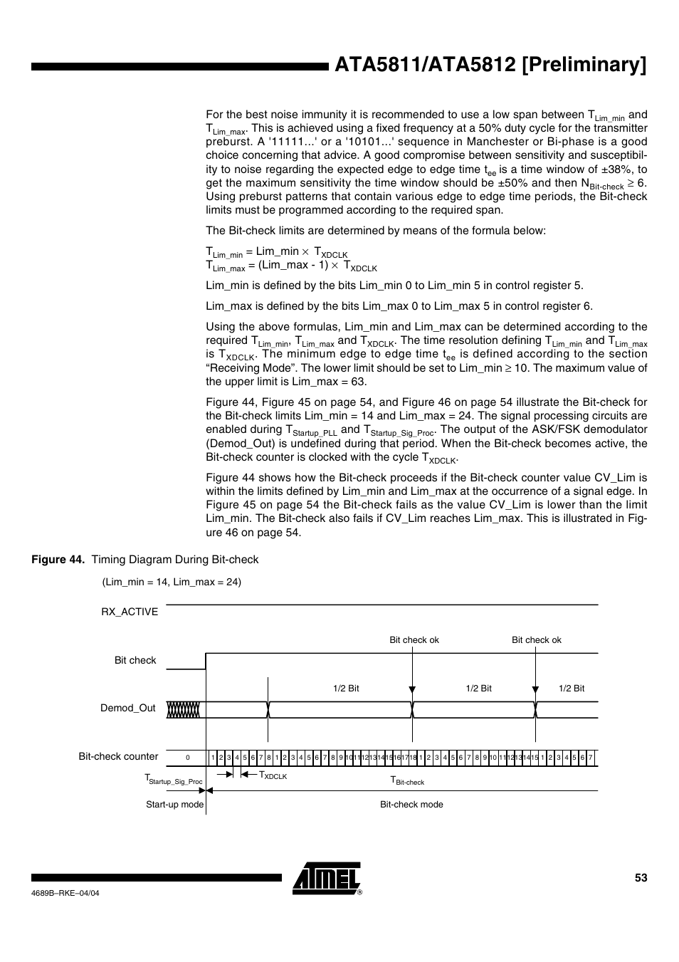 Rainbow Electronics ATA5812 User Manual | Page 53 / 90