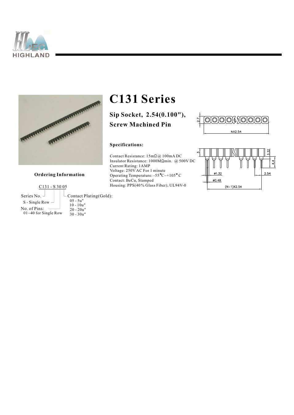Rainbow Electronics C131 Series User Manual | 1 page