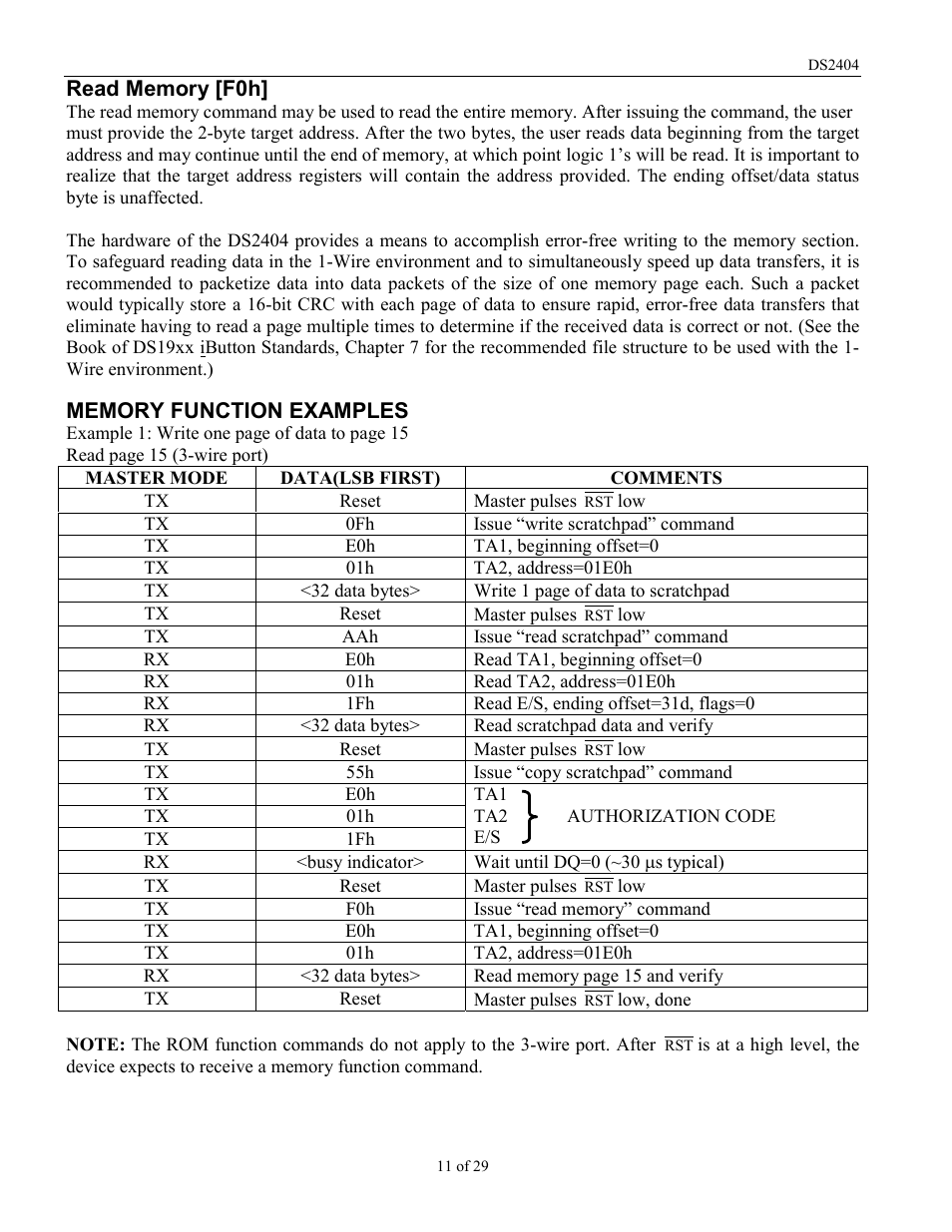 Rainbow Electronics DS2404 User Manual | Page 11 / 29