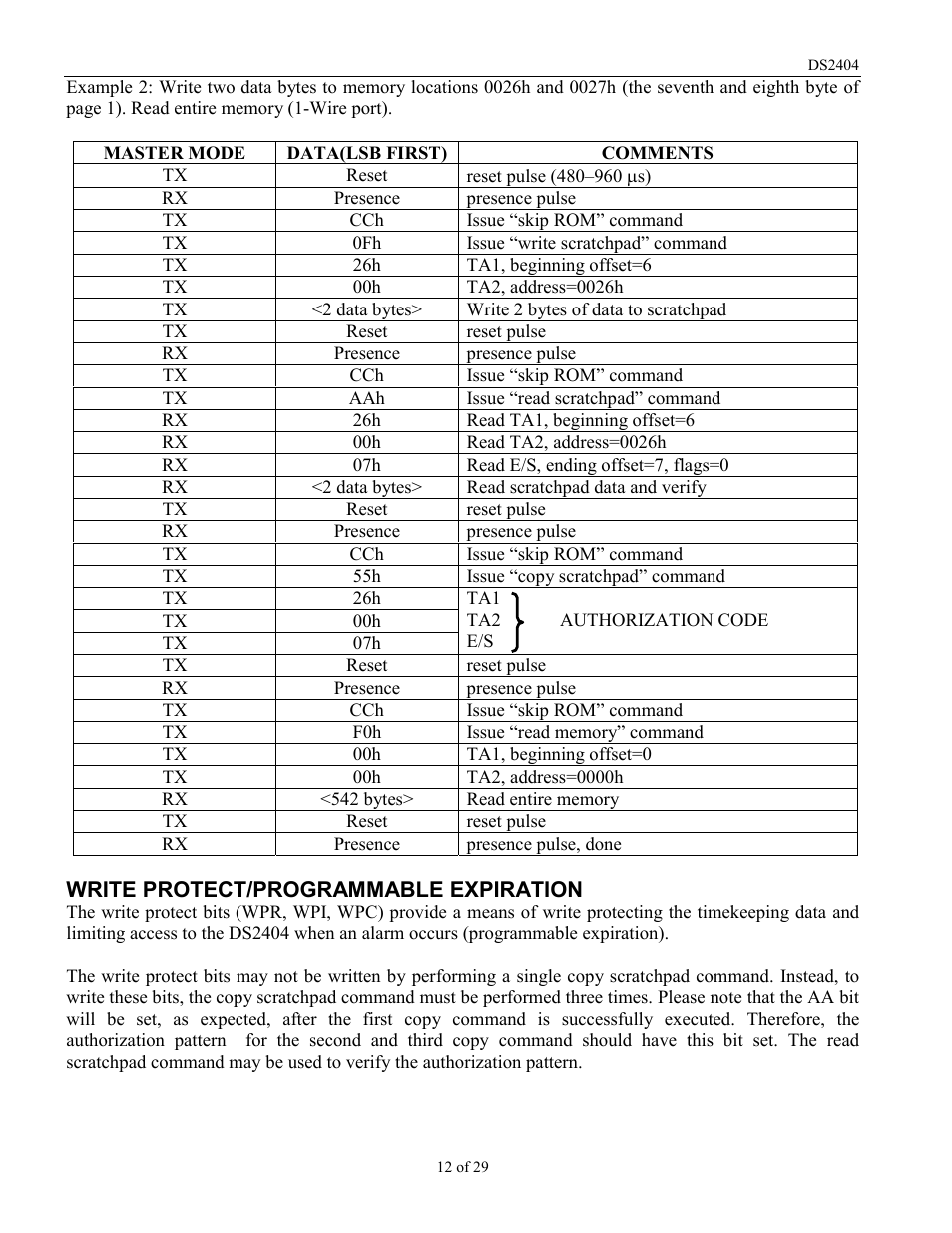 Rainbow Electronics DS2404 User Manual | Page 12 / 29