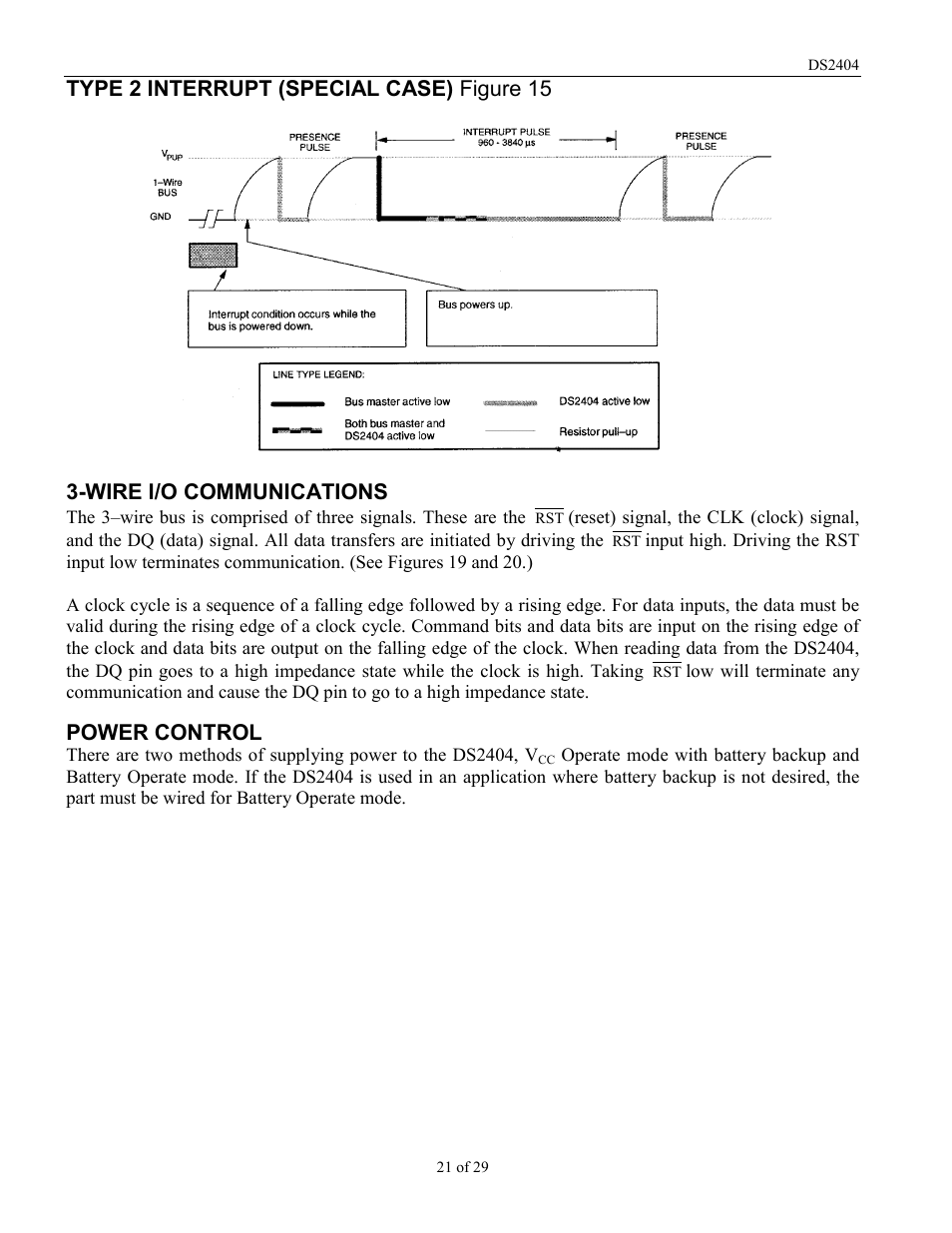 Power control | Rainbow Electronics DS2404 User Manual | Page 21 / 29