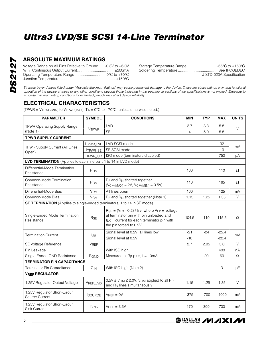 Rainbow Electronics DS2127 User Manual | Page 2 / 6