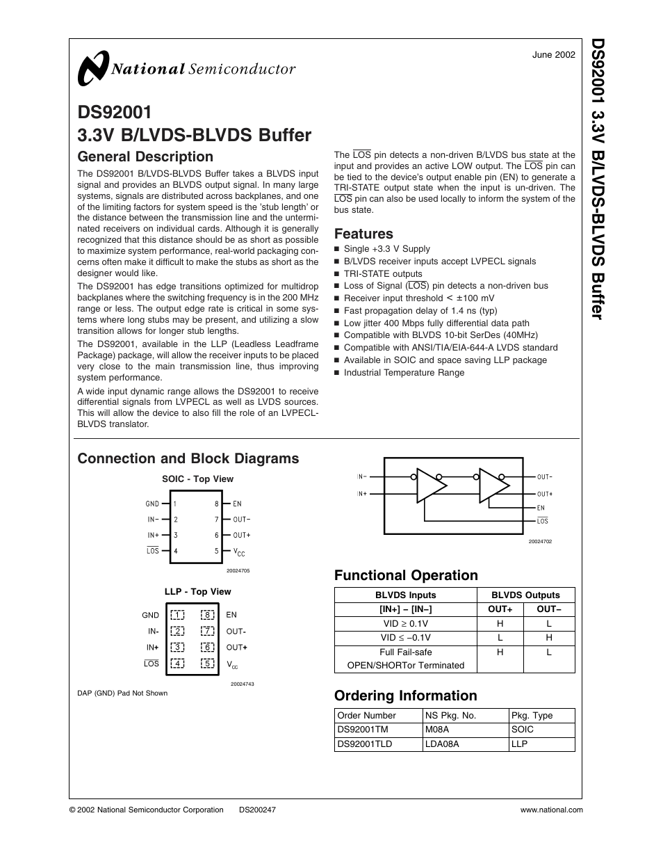 Rainbow Electronics DS92001 User Manual | 12 pages