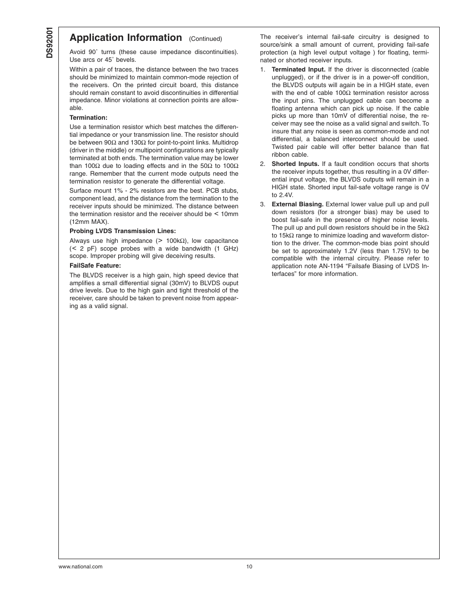 Application information | Rainbow Electronics DS92001 User Manual | Page 10 / 12