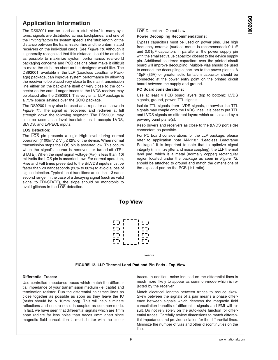 Application information | Rainbow Electronics DS92001 User Manual | Page 9 / 12