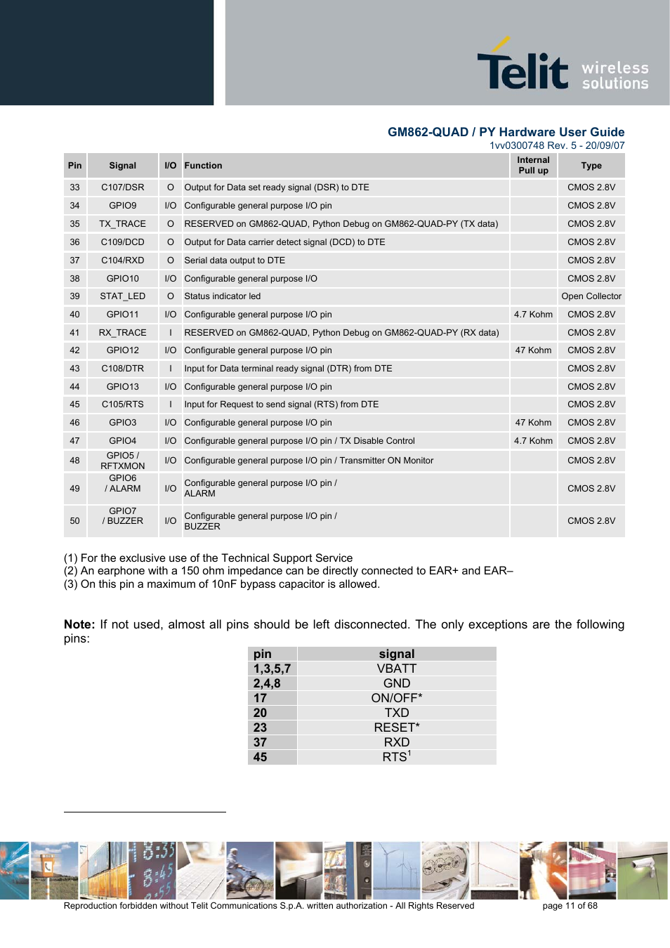 Gm862-quad / py hardware user guide | Rainbow Electronics GM862-QUAD-PY User Manual | Page 11 / 68