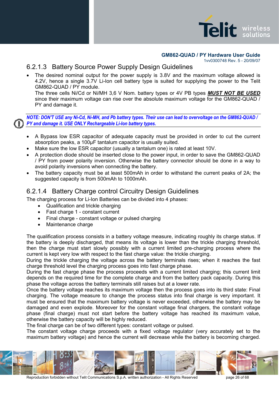 3 battery source power supply design guidelines | Rainbow Electronics GM862-QUAD-PY User Manual | Page 26 / 68