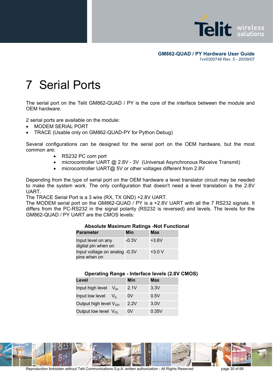 7 serial ports | Rainbow Electronics GM862-QUAD-PY User Manual | Page 30 / 68