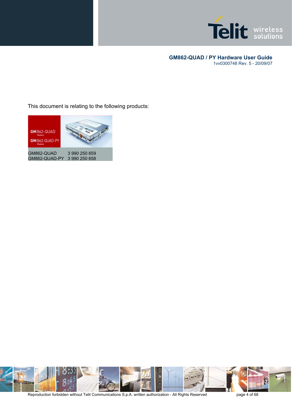 Rainbow Electronics GM862-QUAD-PY User Manual | Page 4 / 68
