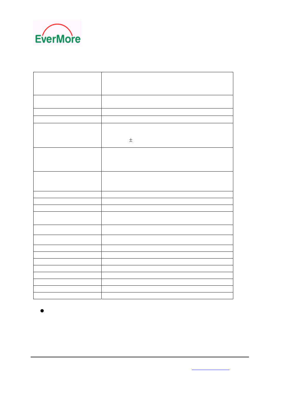 Technical specifications items description | Rainbow Electronics EB-A801 User Manual | Page 6 / 18