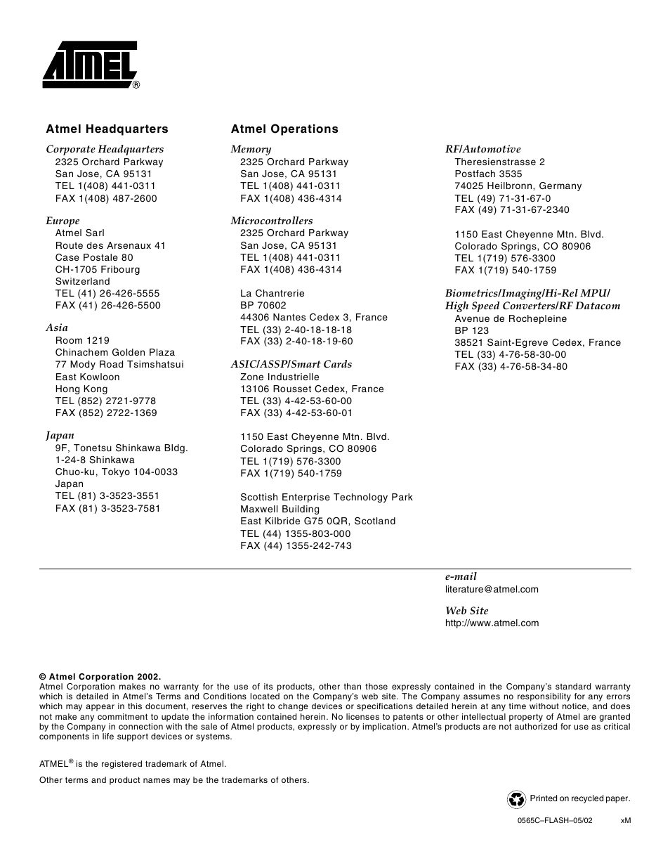 Rainbow Electronics AT29LV020 User Manual | Page 15 / 15