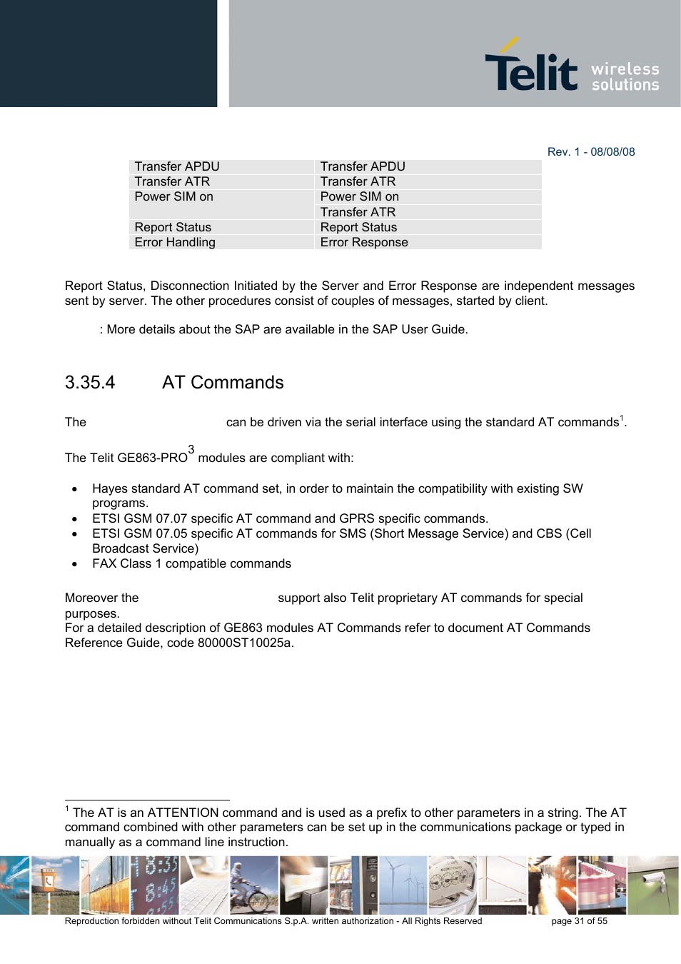 4 at commands | Rainbow Electronics GE863-PRO3 User Manual | Page 31 / 55