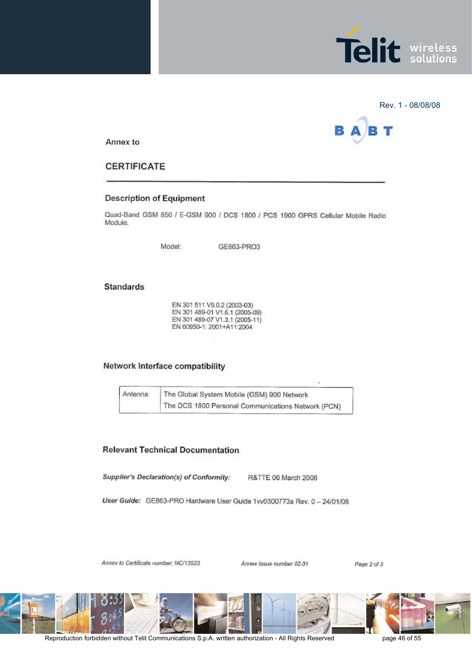 Rainbow Electronics GE863-PRO3 User Manual | Page 46 / 55