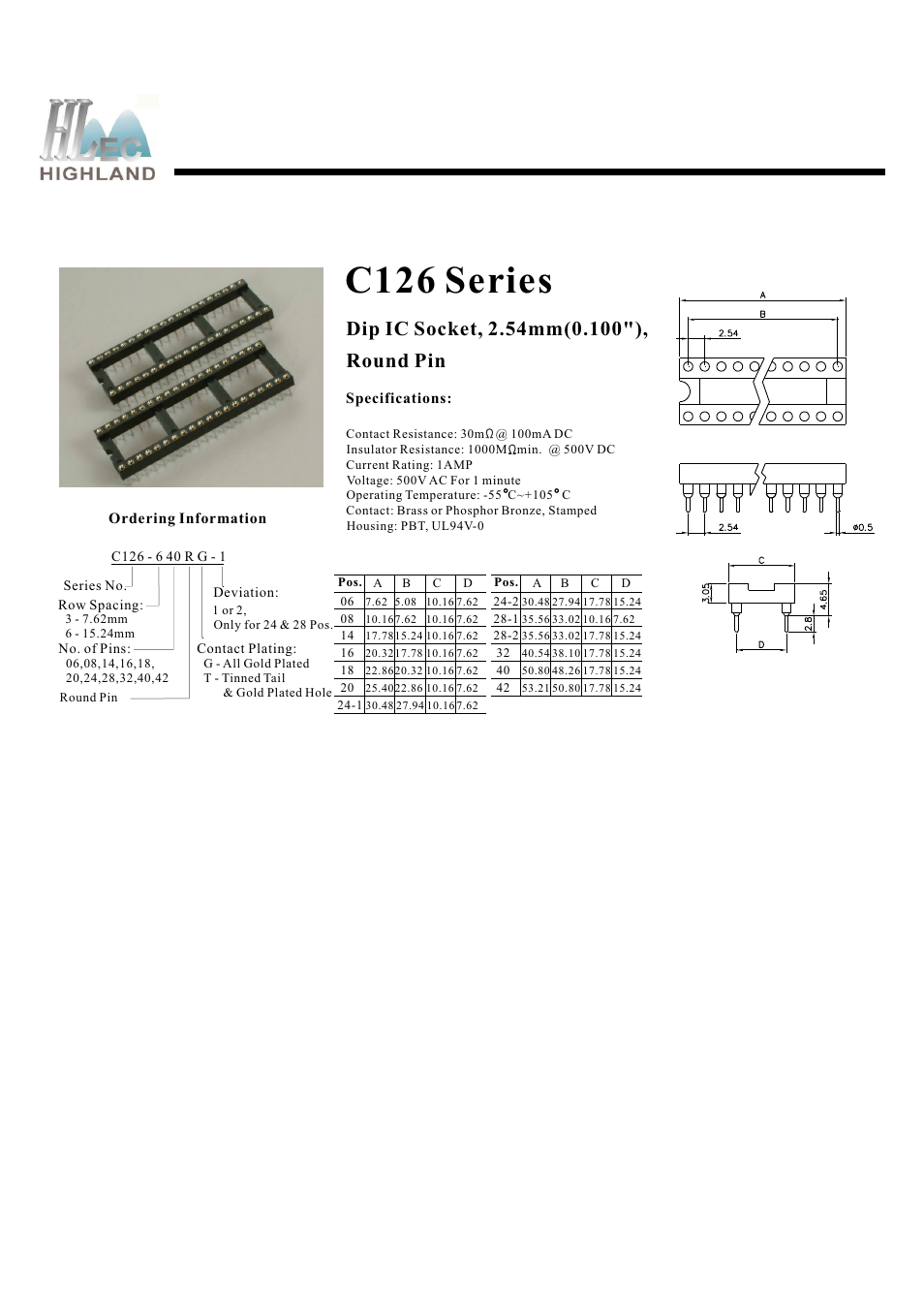 Rainbow Electronics C126 Series User Manual | 1 page