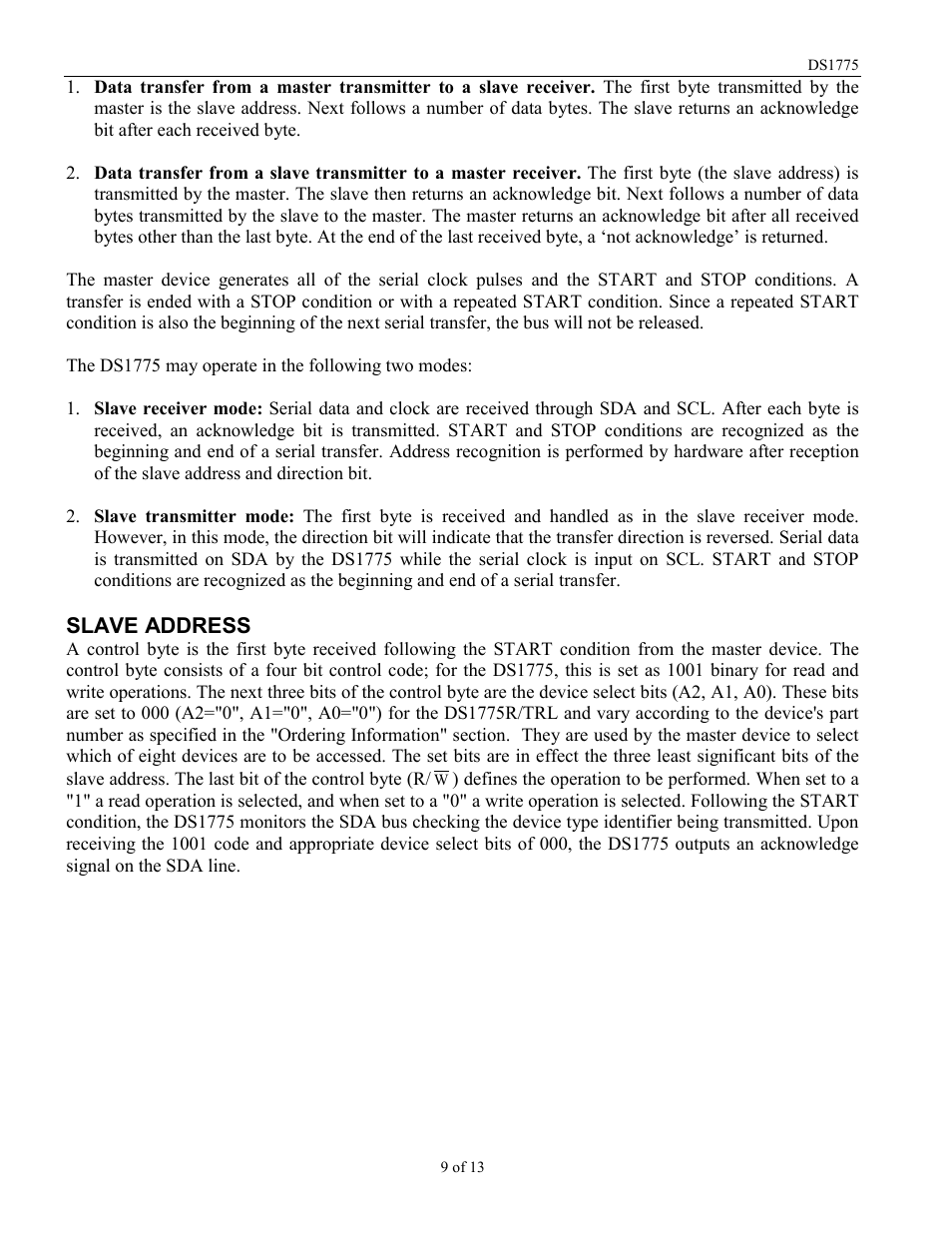 Rainbow Electronics DS1775R_T User Manual | Page 9 / 13