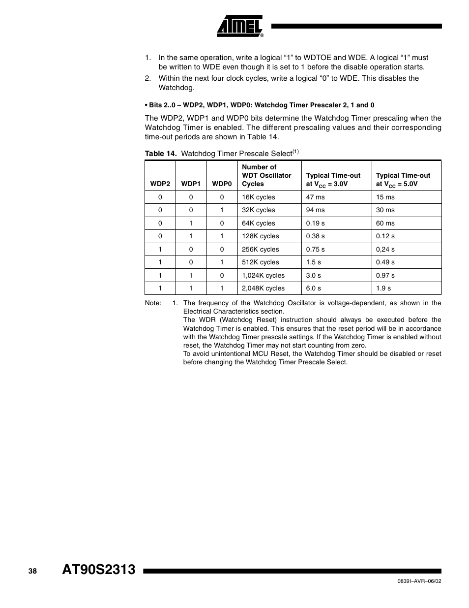 Rainbow Electronics AT90S2313 User Manual | Page 38 / 92