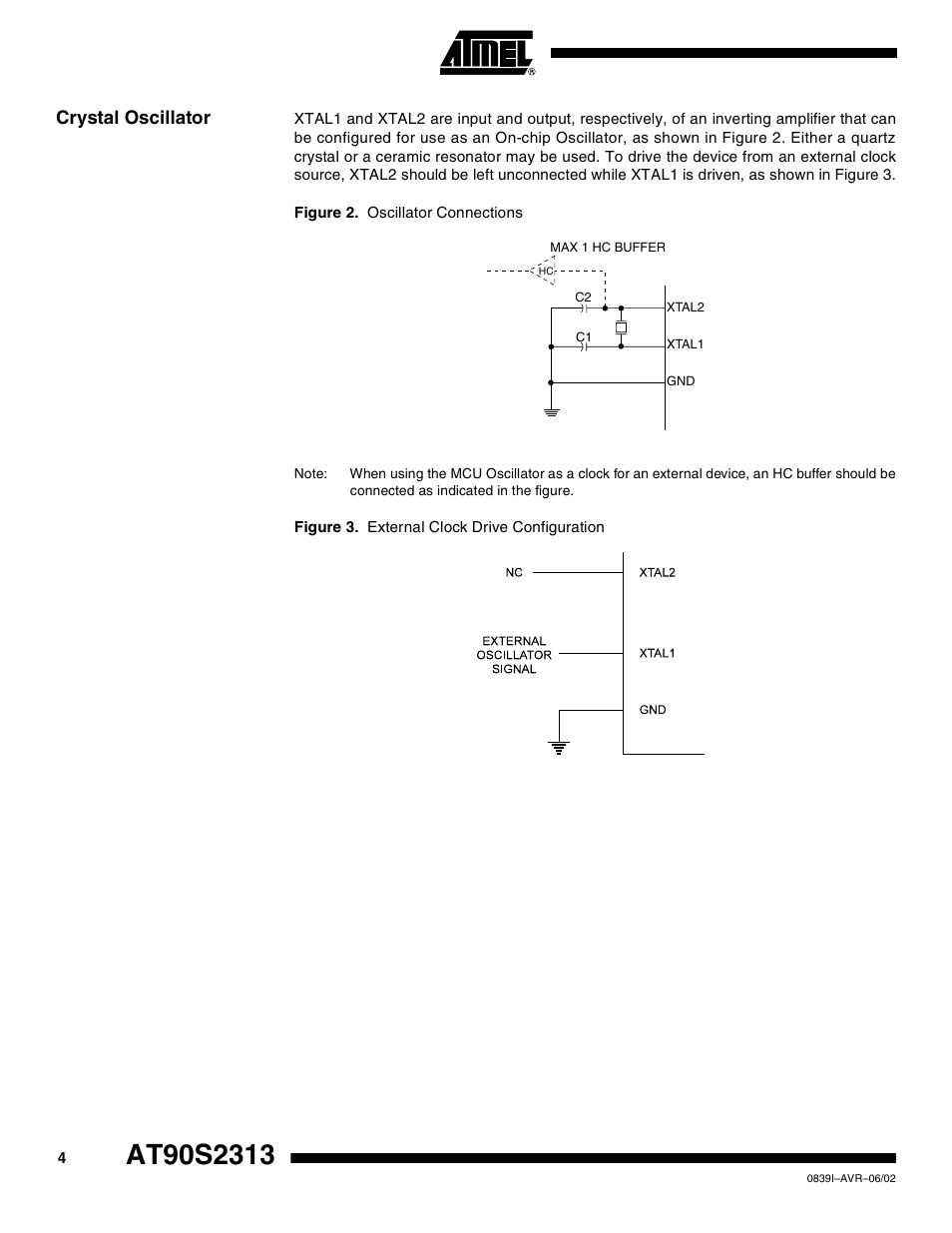 Crystal oscillator | Rainbow Electronics AT90S2313 User Manual | Page 4 / 92
