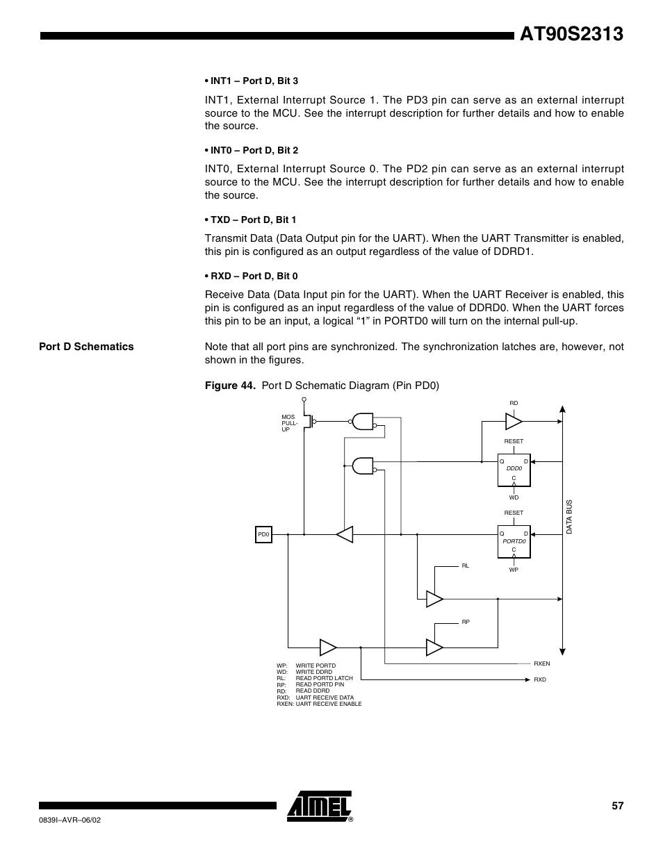 Port d schematics | Rainbow Electronics AT90S2313 User Manual | Page 57 / 92