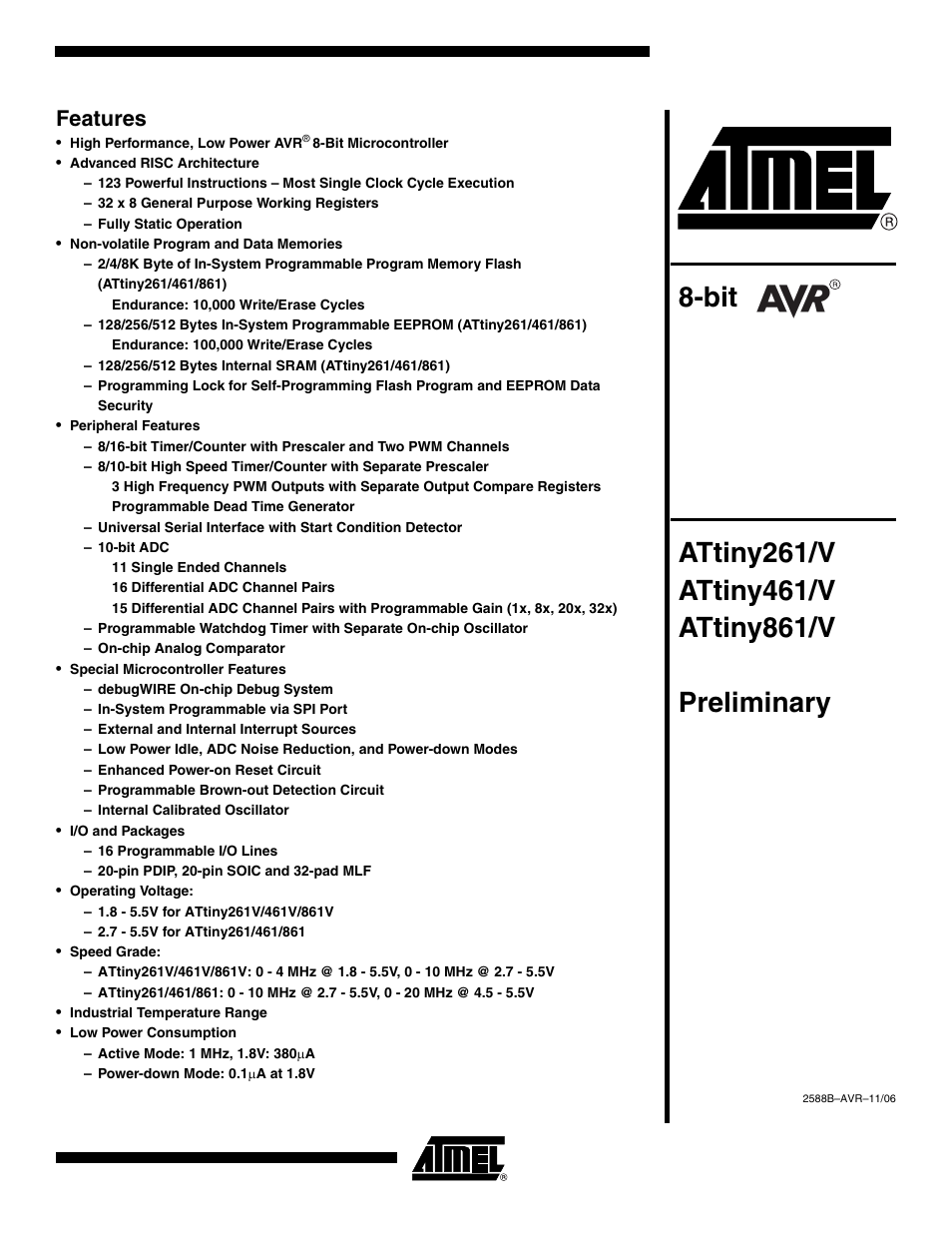 Rainbow Electronics ATtiny861_V User Manual | 236 pages