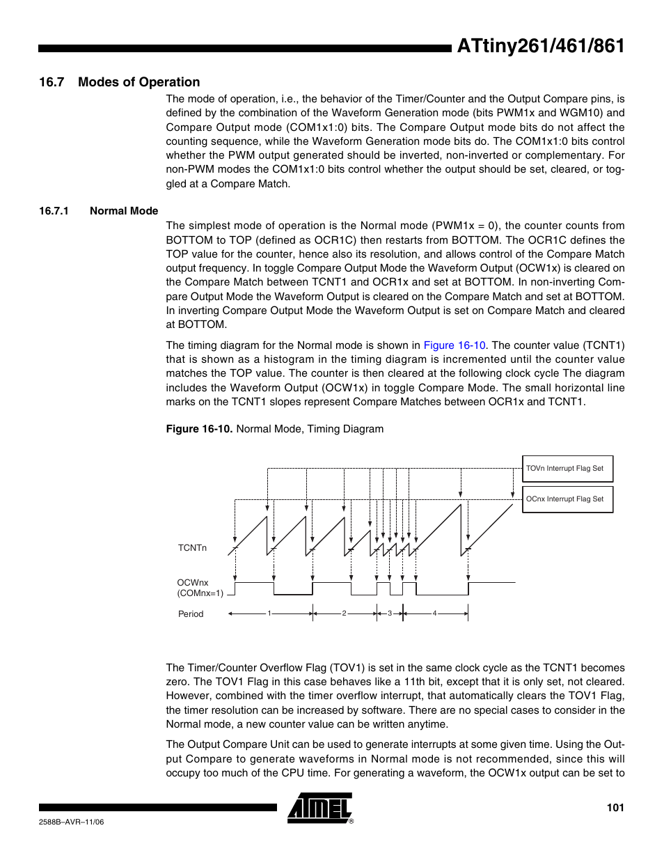 7 modes of operation, 1 normal mode | Rainbow Electronics ATtiny861_V User Manual | Page 101 / 236