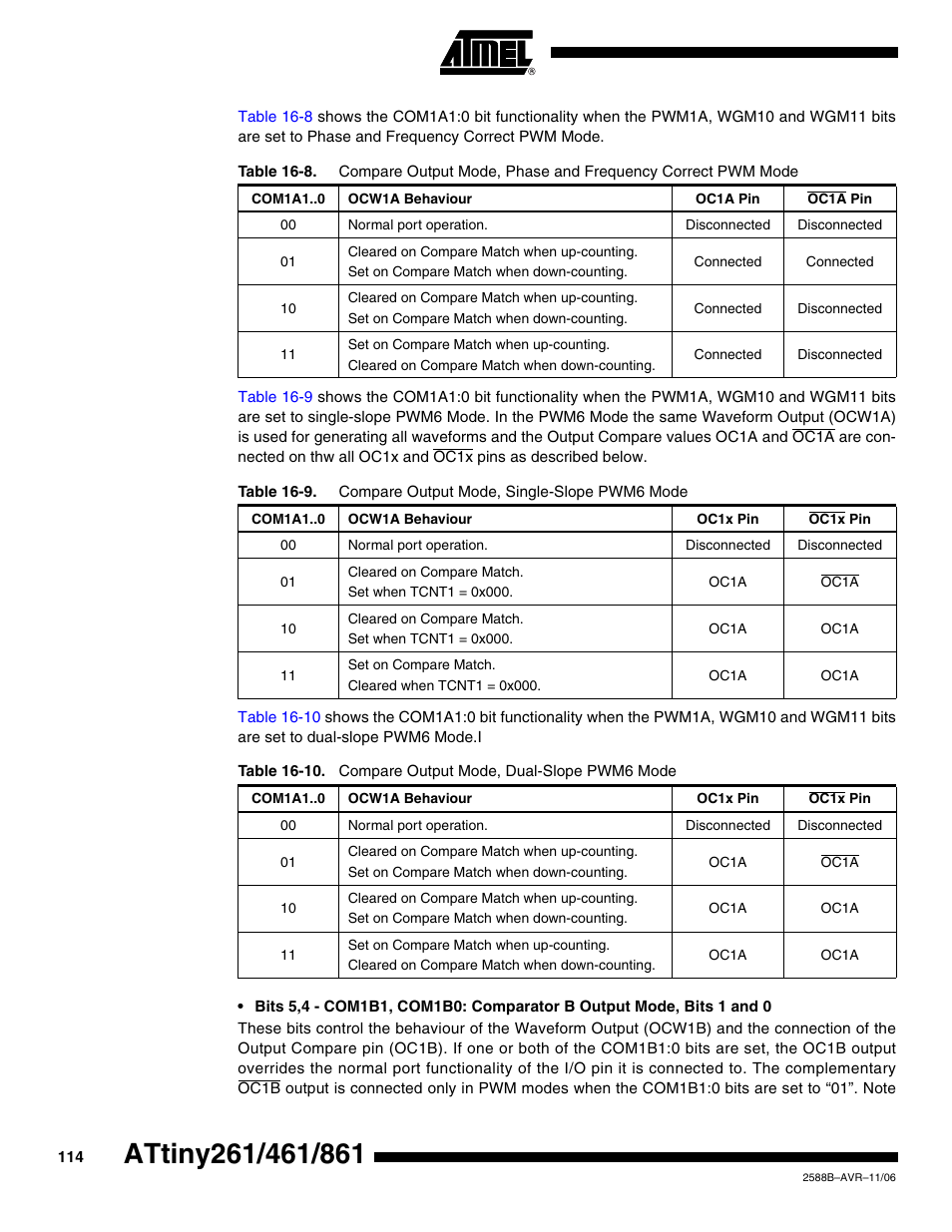 Rainbow Electronics ATtiny861_V User Manual | Page 114 / 236