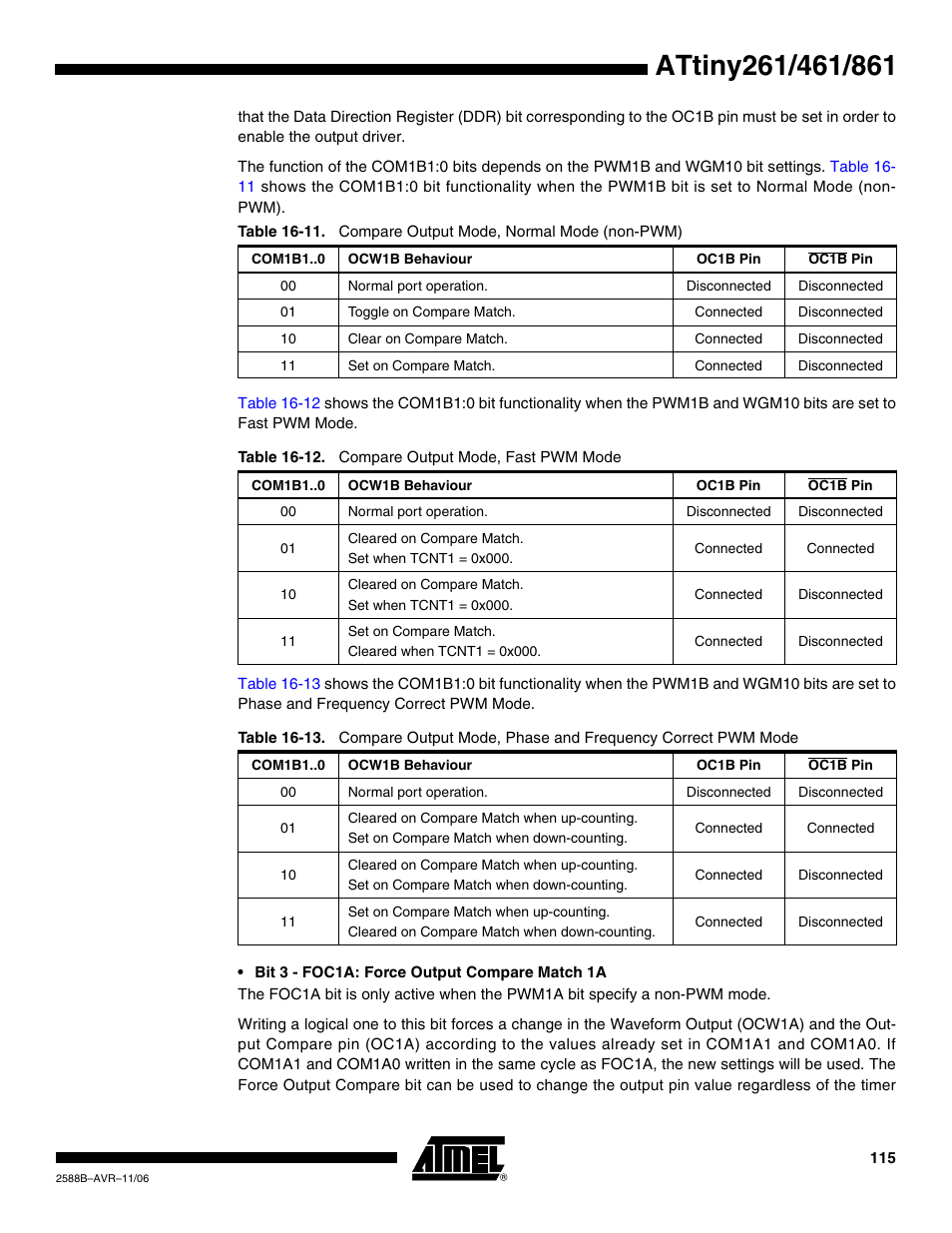 Rainbow Electronics ATtiny861_V User Manual | Page 115 / 236
