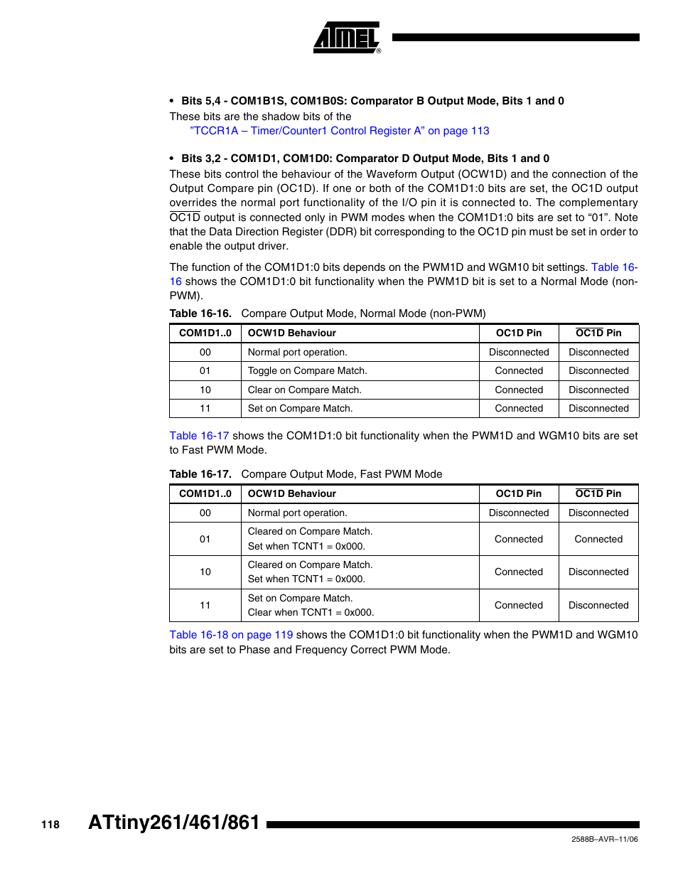 Rainbow Electronics ATtiny861_V User Manual | Page 118 / 236