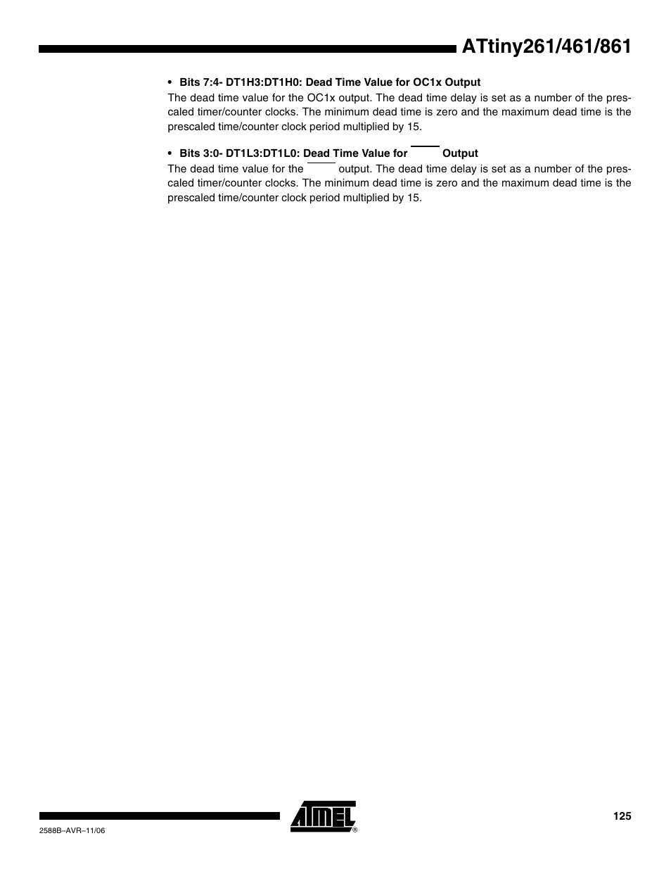 Rainbow Electronics ATtiny861_V User Manual | Page 125 / 236