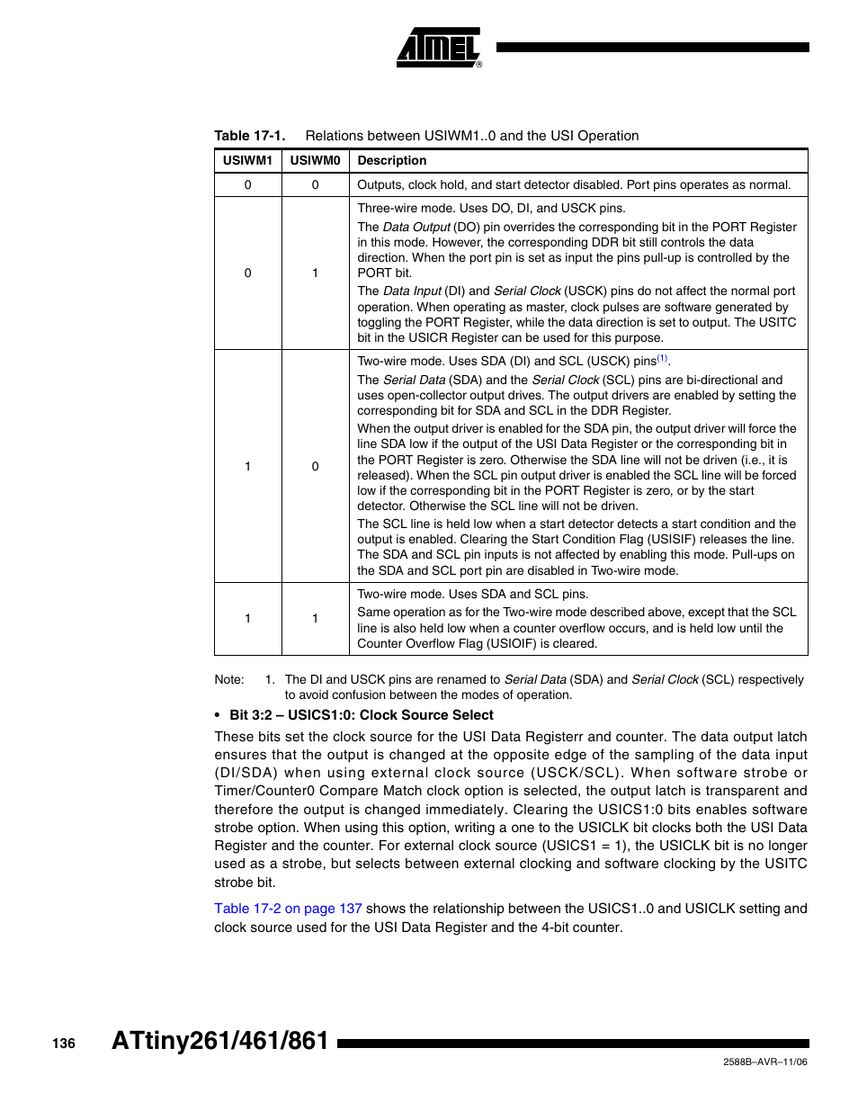 Rainbow Electronics ATtiny861_V User Manual | Page 136 / 236