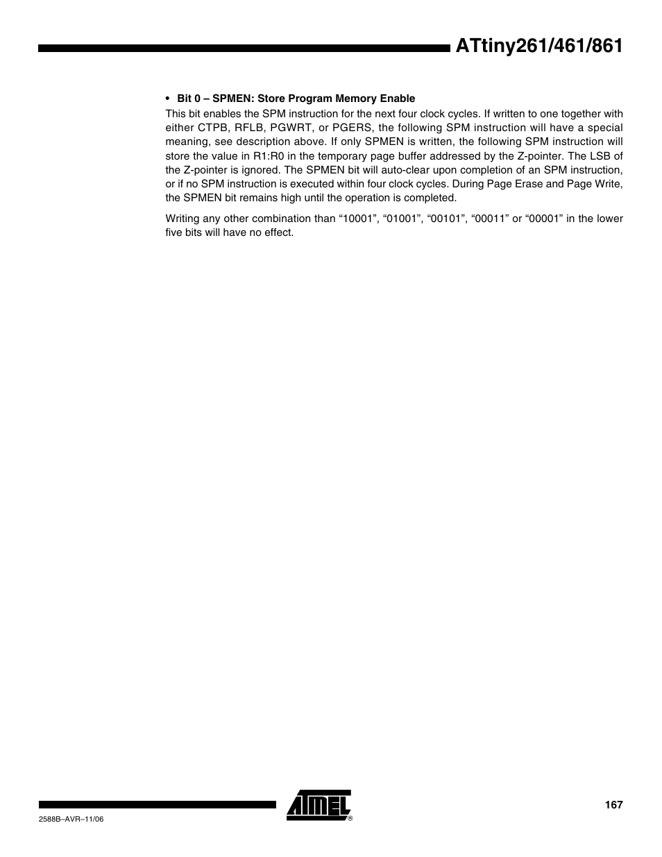 Rainbow Electronics ATtiny861_V User Manual | Page 167 / 236