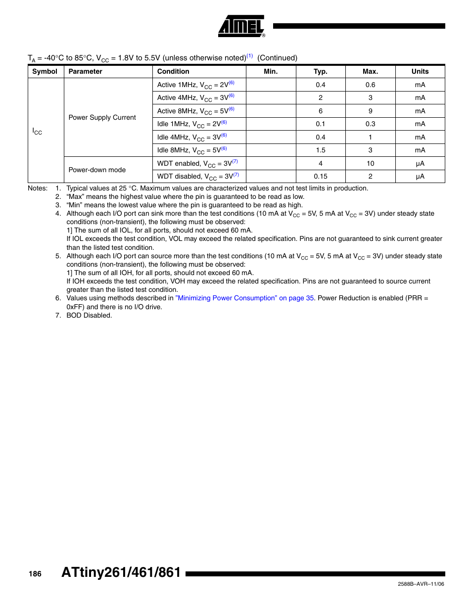 Rainbow Electronics ATtiny861_V User Manual | Page 186 / 236