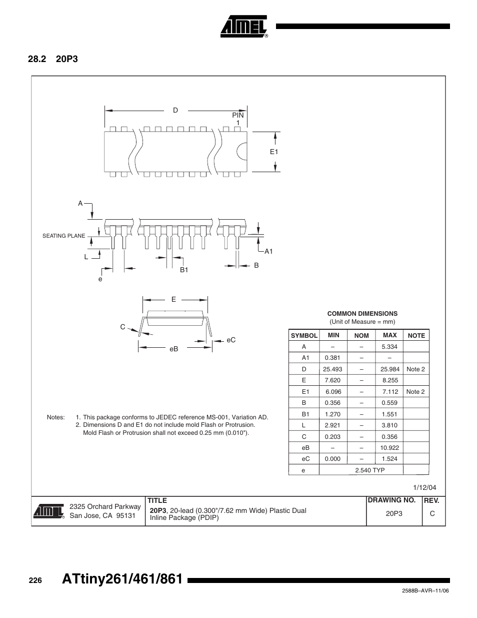 2 20p3 | Rainbow Electronics ATtiny861_V User Manual | Page 226 / 236