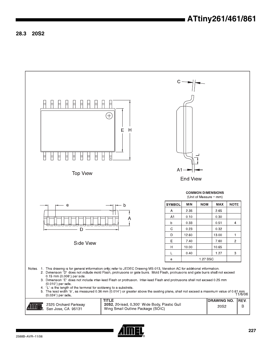 3 20s2 | Rainbow Electronics ATtiny861_V User Manual | Page 227 / 236