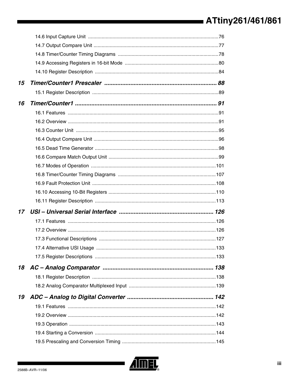 Rainbow Electronics ATtiny861_V User Manual | Page 233 / 236
