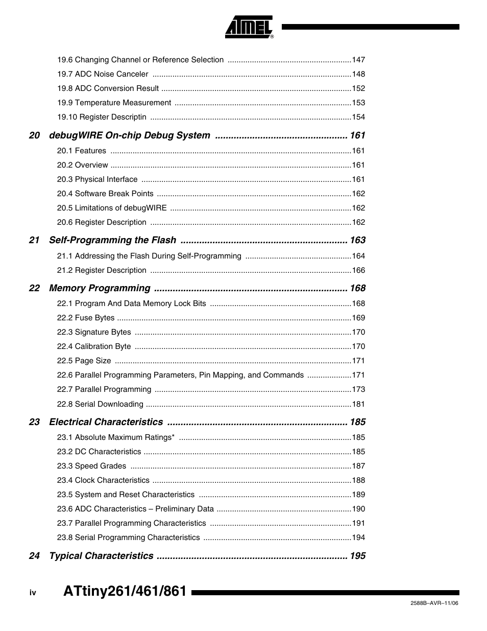 Rainbow Electronics ATtiny861_V User Manual | Page 234 / 236