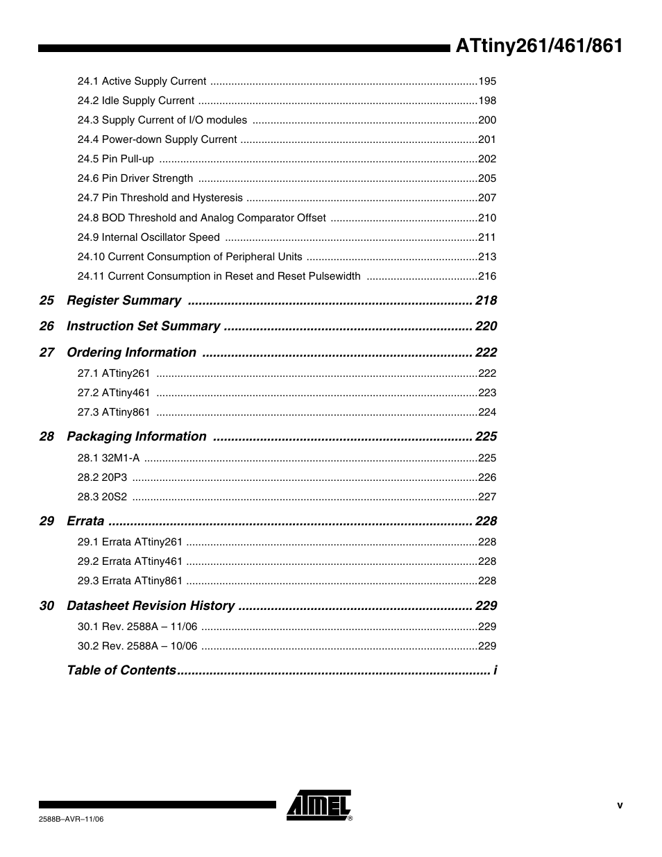 Rainbow Electronics ATtiny861_V User Manual | Page 235 / 236
