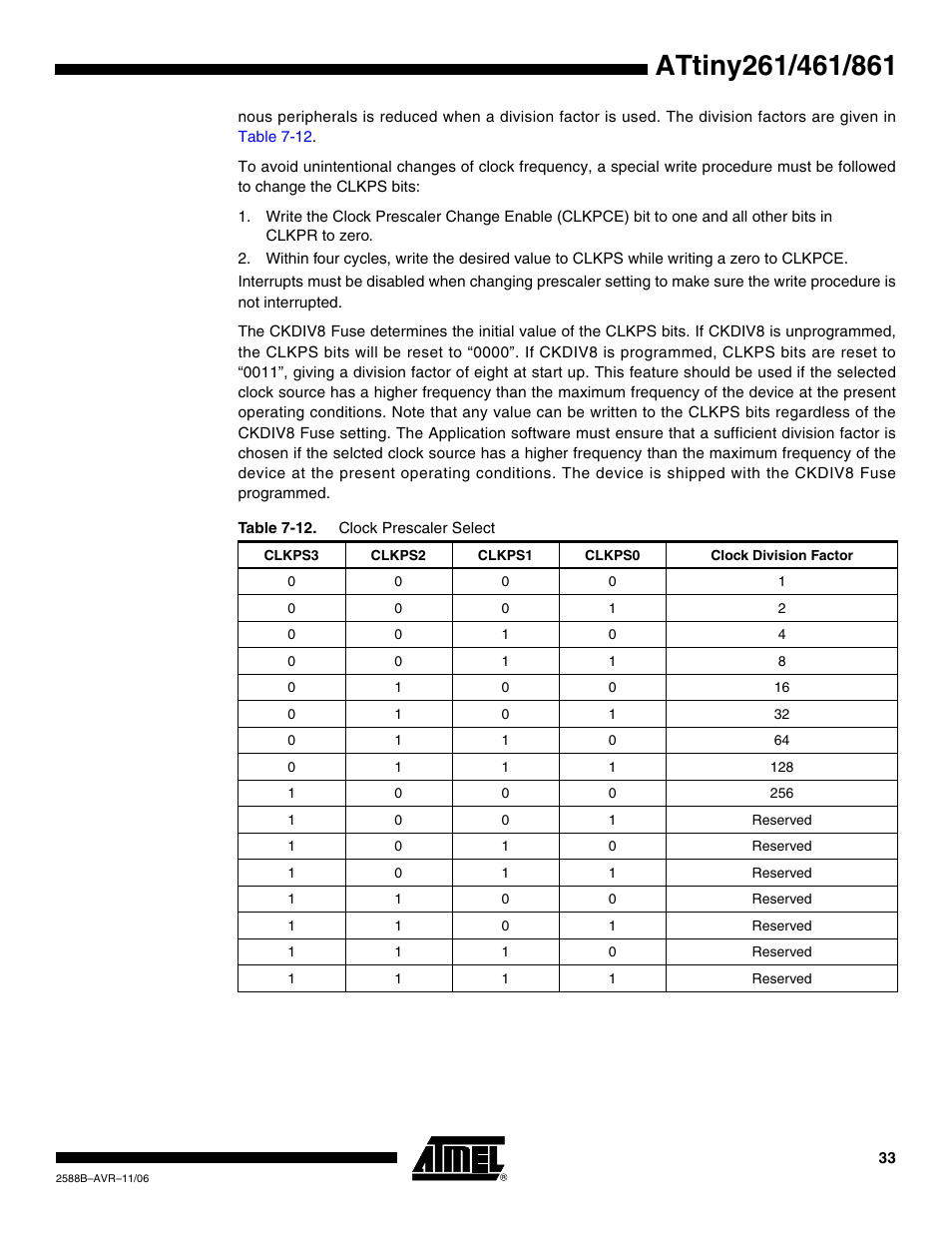 Rainbow Electronics ATtiny861_V User Manual | Page 33 / 236