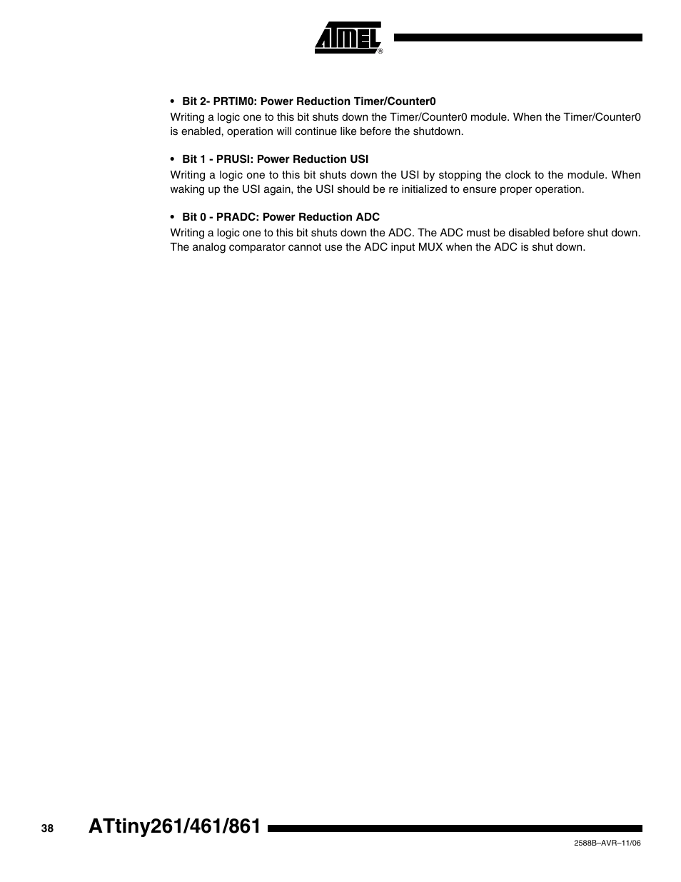 Rainbow Electronics ATtiny861_V User Manual | Page 38 / 236