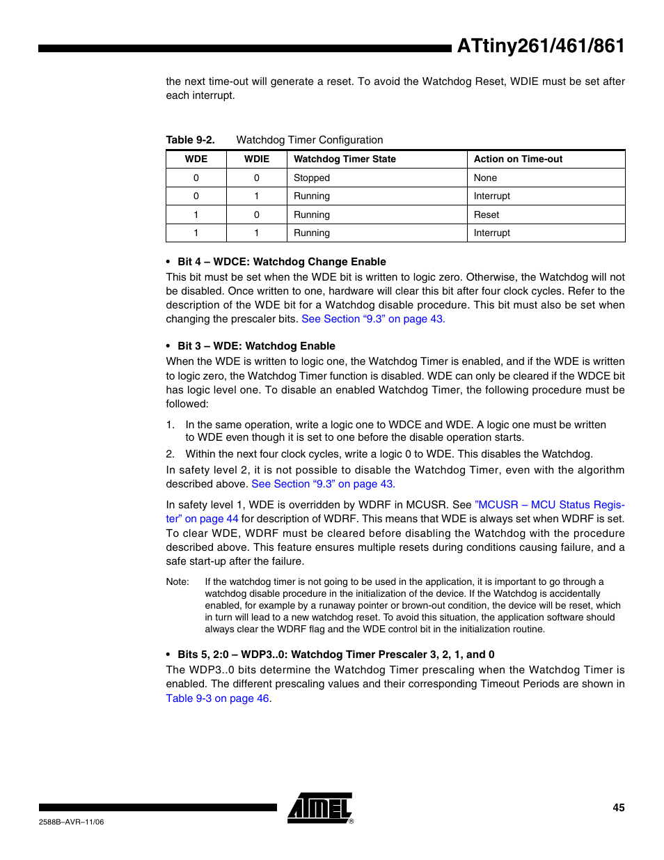 Rainbow Electronics ATtiny861_V User Manual | Page 45 / 236