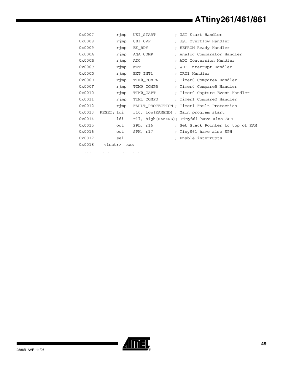 Rainbow Electronics ATtiny861_V User Manual | Page 49 / 236