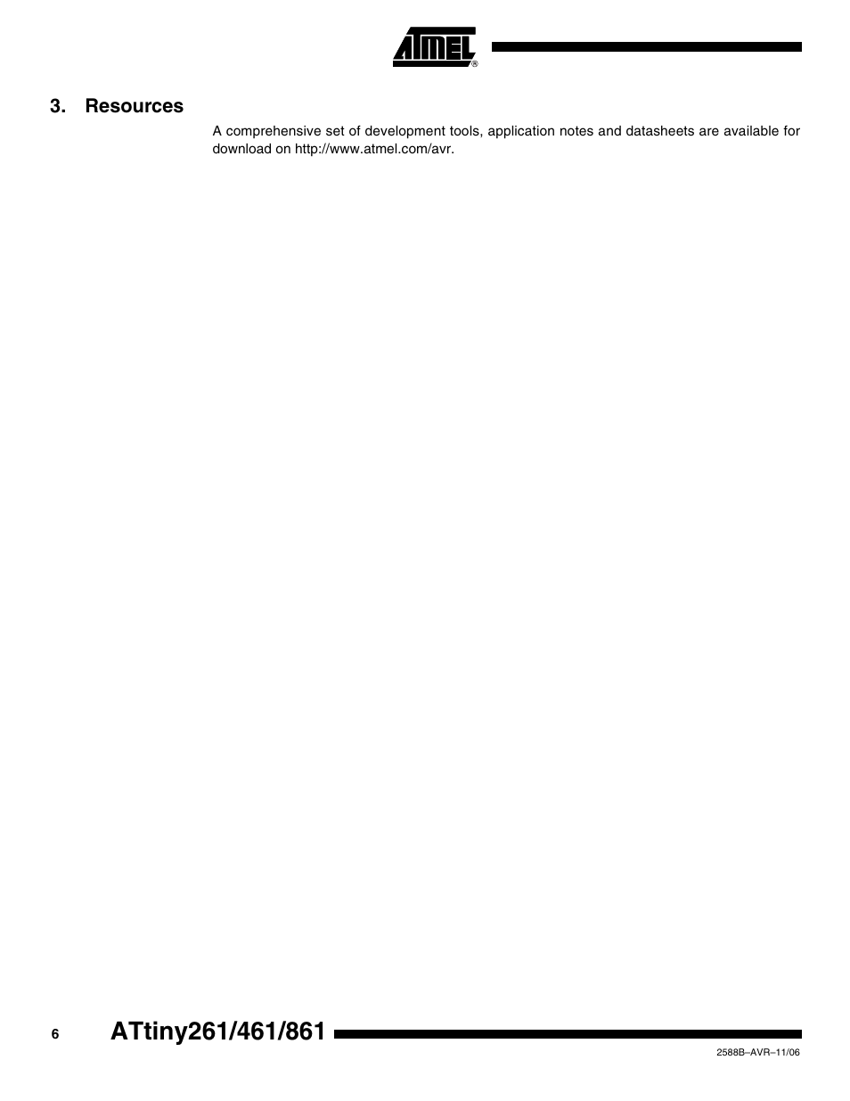 Resources | Rainbow Electronics ATtiny861_V User Manual | Page 6 / 236